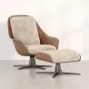 Cadeira de Design Contemporâneo Estofada com Apoio para os Pés - Asher image 7
