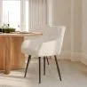Cadeira de jantar com apoios de braços - Estofada em Bouclé Premium - Alene image 7