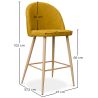 Banco estofado em tecido - Design escandinavo - 66cm - Evelyne image 7