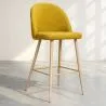 Banco estofado em tecido - Design escandinavo - 66cm - Evelyne image 7