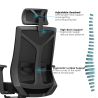 Cadeira de escritório ergonômica com rodas e apoio para braços - Ergal image 7