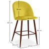 Banco estofado em veludo - Design escandinavo - 66cm - Evelyne image 7
