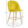 Banqueta Estofada em Veludo - Design Escandinavo - 66cm - Evelyne image 7