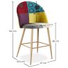 Banqueta Estofada em Patchwork - Estilo Escandinavo - 66cm - Evelyne image 7