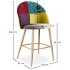 Banqueta Estofada em Patchwork - Estilo Escandinavo - 66cm - Evelyne image 7