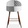 Banco estofado Patchwork - Estilo Escandinavo - Preto e Branco - 66cm - Evelyne image 7