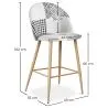 Banco estofado em patchwork - Estilo escandinavo - 66cm -  Preto e branco - Evelyne image 7