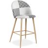 Banco estofado em patchwork - Estilo escandinavo - 66cm -  Preto e branco - Evelyne image 7