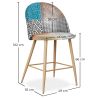 Banqueta Estofada em Patchwork - Estilo Escandinavo - 66cm -  Evelyne  image 7