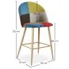 Banqueta Estofada em Patchwork - Estilo Escandinavo - 66cm -Evelyne image 7