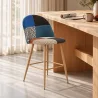 Banqueta Estofada em Patchwork - Estilo Escandinavo - 66cm - Evelyne image 7