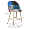 Banqueta Estofada em Patchwork - Estilo Escandinavo - 66cm - Evelyne image 7