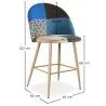 Banqueta Estofada em Patchwork - Estilo Escandinavo - 66cm - Evelyne image 7