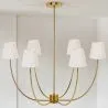 Lustre de Teto Dourado com 6 Abajures - Arena image 7