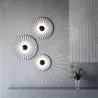 Luminária de Parede Flor em Metal Branco e Dourado - 40CM image 7