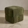 Puff Quadrado Estofado em Veludo Cotelê - Design Moderno - Cube image 7