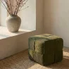 Puff Quadrado Estofado em Veludo Cotelê - Design Moderno - Cube image 7
