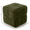 Puff Quadrado Estofado em Veludo Cotelê - Design Moderno - Cube image 7