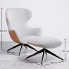 Cadeira de Design Estofada Estilo Contemporâneo com Reposapiés - Derta image 7