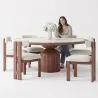 Conjunto de Mesa de Jantar Redonda com 6 Cadeiras de Madeira - Design image 7