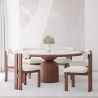 Conjunto de Mesa de Jantar Redonda com 6 Cadeiras de Madeira - Design image 7
