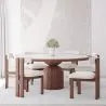 Conjunto de Mesa de Jantar Redonda com 6 Cadeiras de Madeira - Design image 7