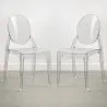 Conjunto de 2 cadeiras de jantar transparentes - Estilo Victoria  image 7