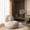 Poltrona Curva de Design Estilo Contemporâneo Estofada em Chenille - Larry image 7