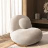 Poltrona Curva de Design Estilo Contemporâneo Estofada em Chenille - Larry image 7