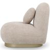Poltrona Curva de Design Estilo Contemporâneo Estofada em Chenille - Larry image 7