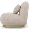 Poltrona Curva de Design Estilo Contemporâneo Estofada em Chenille - Larry image 7