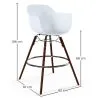 Bancos de Bar - Design Escandinavo - Pernas de Madeira Escura - Pack de 2 - Nordika image 7