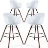 Bancos de Bar - Design Escandinavo - Pernas de Madeira Escura - Pack de 4 - Nordika image 7