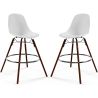 Bancos de Bar - Design Escandinavo - Pernas de Madeira Escura - Pack de 2 - Skögur image 7