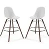 Bancos de Bar - Design Escandinavo - Pernas de Madeira Escura - Pack de 2 - Skögur image 7