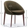 Cadeira de Jantar Estofada com Pés de Madeira - Design Moderno para Restaurantes e Hotéis de Luxo image 7