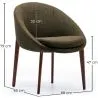 Cadeira de Jantar Estofada com Pés de Madeira - Design Moderno para Restaurantes e Hotéis de Luxo image 7