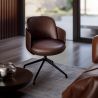 Cadeirão Giratório Estofado em Couro - Design Moderno para Escritórios e Hotéis de Luxo - Carla image 7