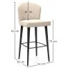 Banqueta de Bar Estofada em Veludo - Design Moderno e Premium para Restaurantes, Hotéis e Casas - Velvet Icon image 7