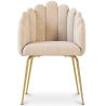 Cadeira de Jantar Glam Design Concha em Veludo - Pernas Douradas - Shell image 7