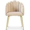 Cadeira de Jantar Glam Design Concha em Veludo - Pernas Douradas - Shell image 7