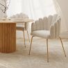 Cadeira de Jantar Glam Design Concha em Veludo - Pernas Douradas - Shell image 7