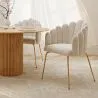 Cadeira de Jantar Glam Design Concha em Veludo - Pernas Douradas - Shell image 7