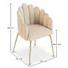 Cadeira de Jantar Glam Design Concha em Veludo - Pernas Douradas - Shell image 7