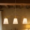 Candeeiro de Teto Suspenso em Metal Dourado Envelhecido com 3 Abat-jours - Bubles image 7