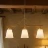 Candeeiro de Teto Suspenso em Metal Dourado Envelhecido com 3 Abat-jours - Bubles image 7