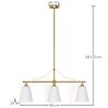 Candeeiro de Teto Suspenso em Metal Dourado Envelhecido com 3 Abat-jours - Bubles image 7