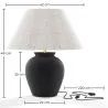 Candeeiro de Mesa Vintage - Base Cerâmica e Abat-jour em Tecido - Luno image 7