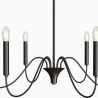 Candeeiro Suspenso de Metal Estilo Lustre Preto Mate – 6 Braços - Lumella image 7