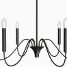 Candeeiro Suspenso de Metal Estilo Lustre Preto Mate – 6 Braços - Lumella image 7